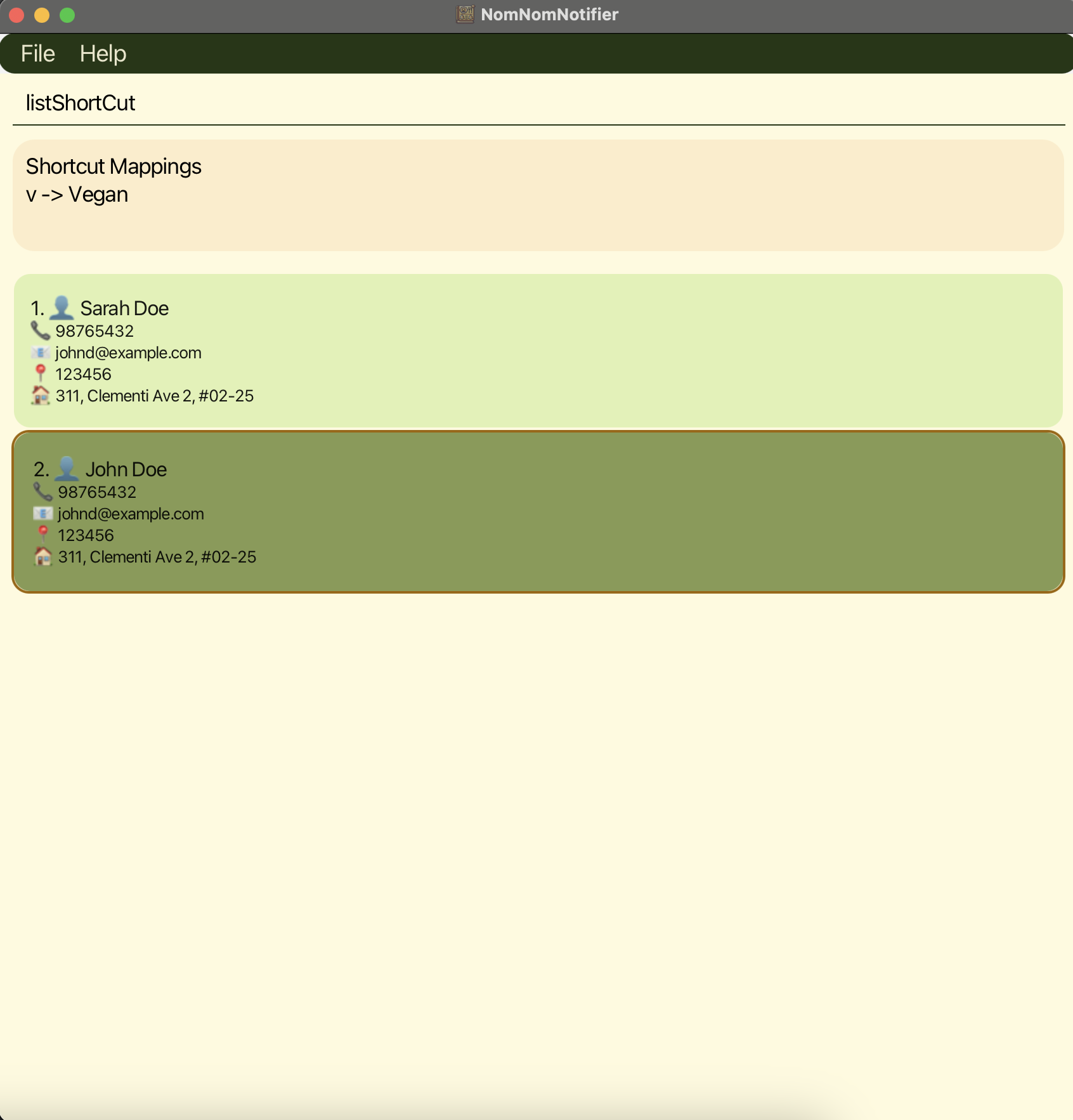 listing shortcuts